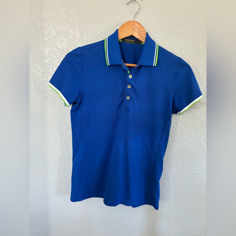 Ralph Lauren Royal Blue Polo with Lime Trim